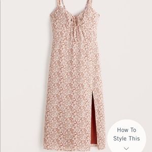 NWT Abercrombie Cinch-Front Midi Dress